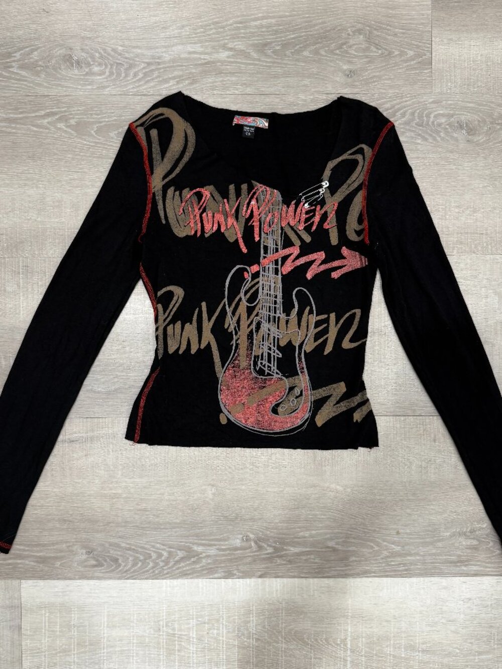 Punk Style Metallic Graphic Tee